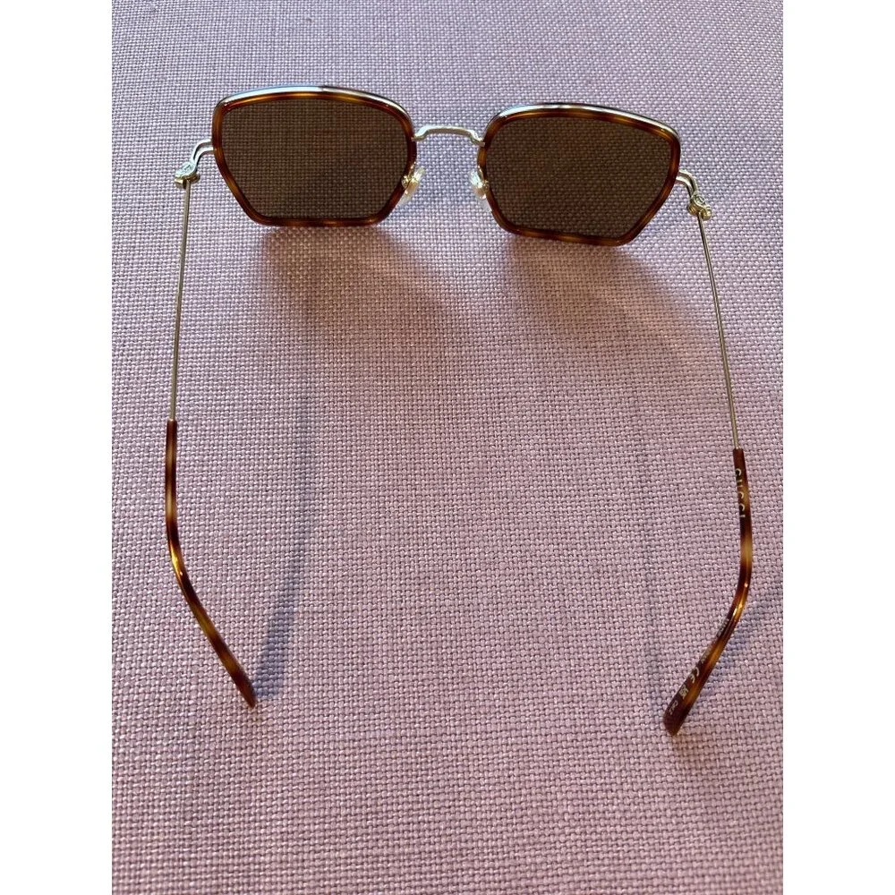 Gucci Square Sunglasses in Havana Gold Brown GG1848S-002 Sunnies